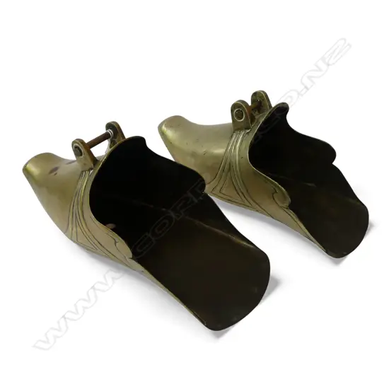 MONGOLIAN BRASS HORSE STIRRUPS L300MM PR OF