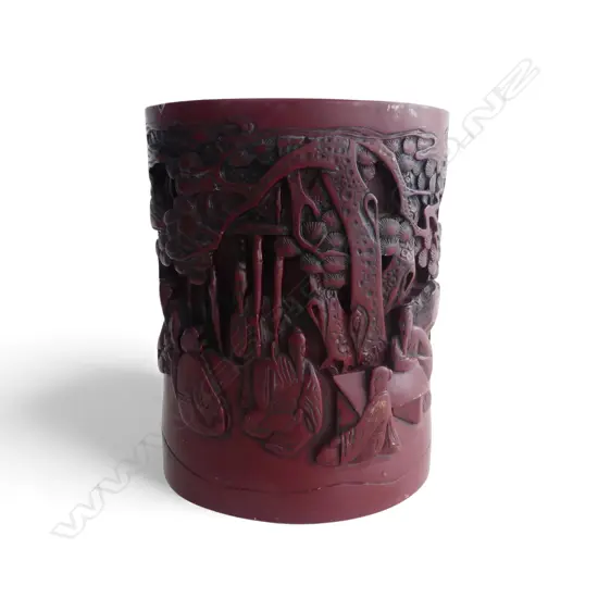 ORIENTAL BRUSH POT, RESIN H.150mm