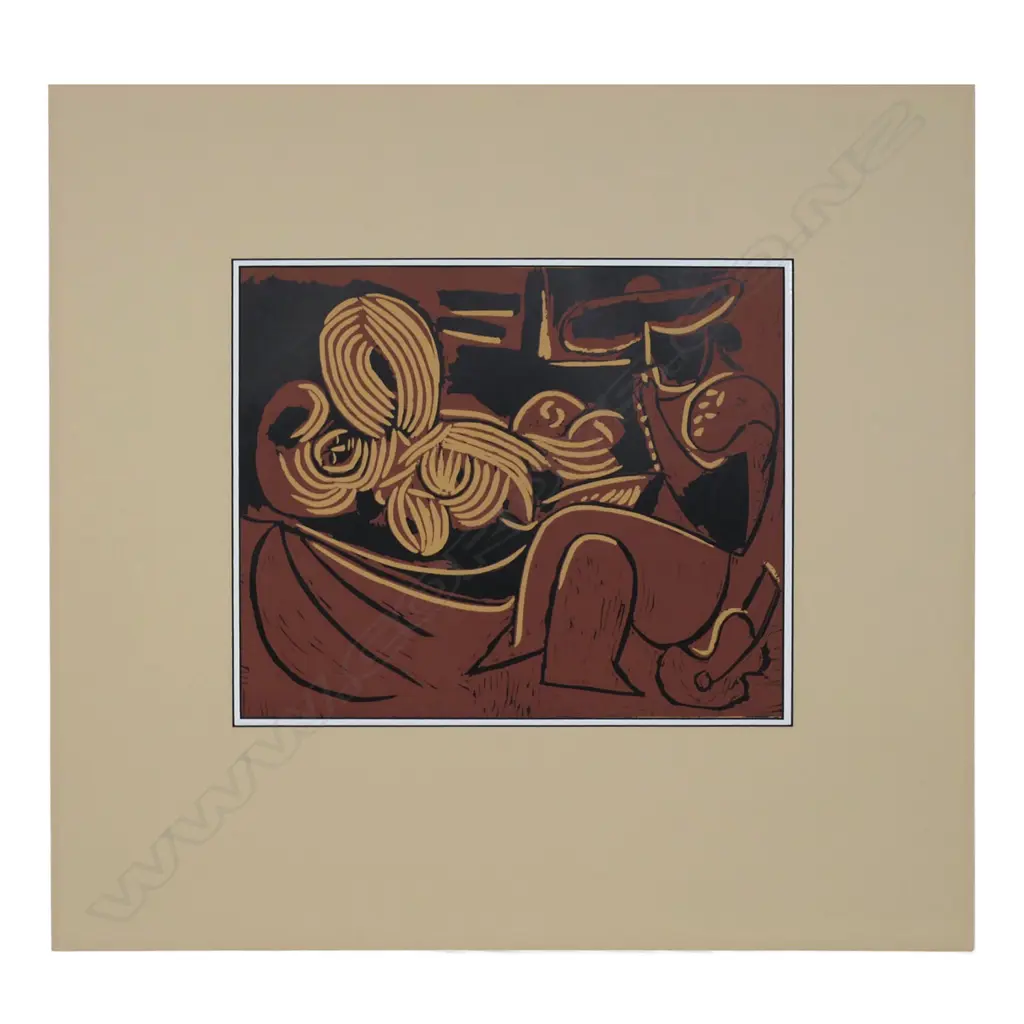 PABLO PICASSO/HARRY ABRAMS 'RECLINING WOMAN & PICADOR WITH GUITAR' (13), LINOCUT, c.1962, 270 x 325mm (image) Image 1++