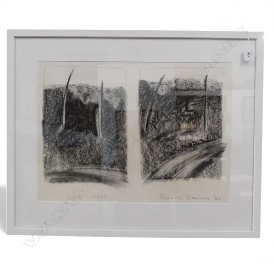 PERRY DAVIES 'BUSH ROADS', GRAPHITE on PAPER, TITLE INSCRIBED, SIGNED '84, 400 x 500m
