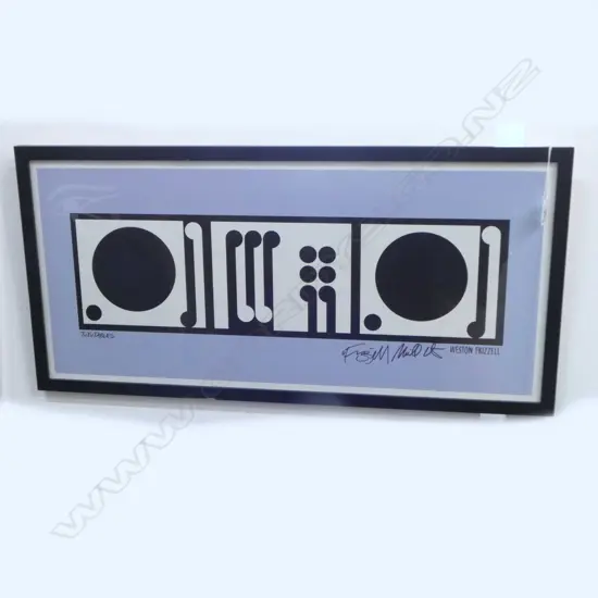 FRAMED SIGNED WESTON FRIZZELL PRINT, TUTUTABLES, 415x955mm
