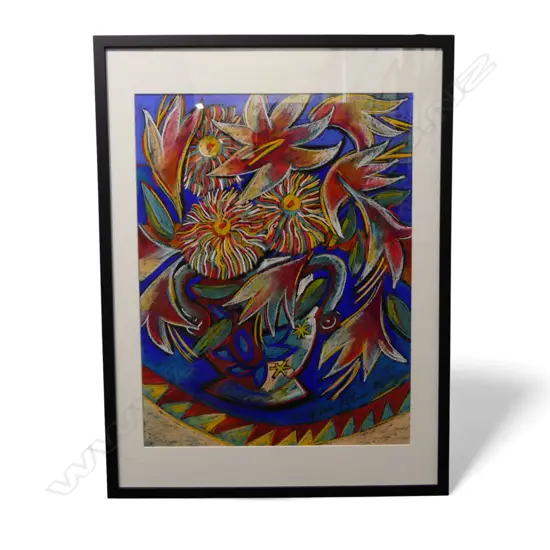 ANNA PALMER, FLORAL STILL LIFE, PASTEL, SIGNED & DATED '94, 640x490mm 