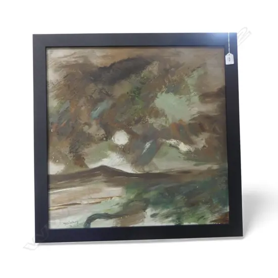 SUZANNE GOLDBERG, EVENING OVER AUCKLAND, OIL ON BOARD, 570x570mm