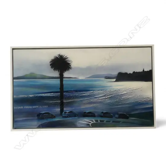 JILL PERROTT 'WAITEMATA - SPARKLING WATERS' MIXED MEDIA ON CANVAS, SIGNED & DATED 2021 650x1150mm