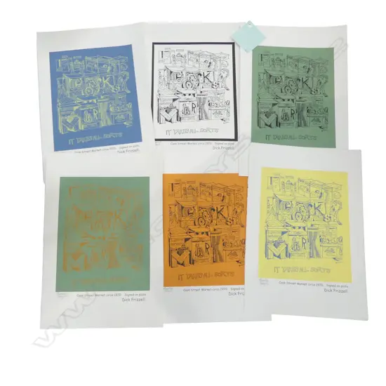 7 DICK FRIZZELL COOK ST. MARKET  Ltd. Ed. (/10) PRINTS 555x380mm