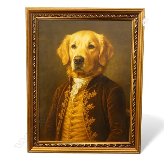 AI PRINT; GOLDEN LABRADOR IN 18thC FROCK COAT 670x500mm 