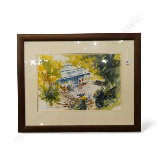 GEORGE KERNICK W/C GARDEN PATIO SCENE 340 X 500mm