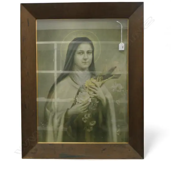 RELIGIOUS PRINT IN OLD OAK FRAME 600x440mm