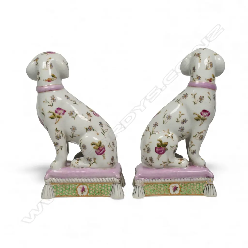 PR MODERN STAFFORDSHIRE-STYLE MANTEL DOGS, Stamped WL1895' (Wong Lee 1995) H.200mm Image 1++