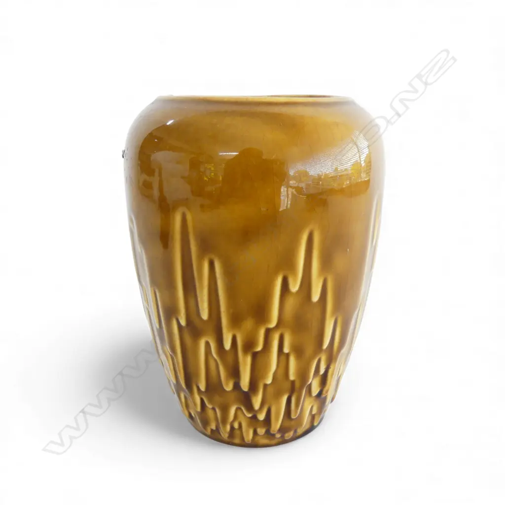 CROWN LYNN 'ICICLE' VASE No.2094 honeyglaze H.155mm Image 1++