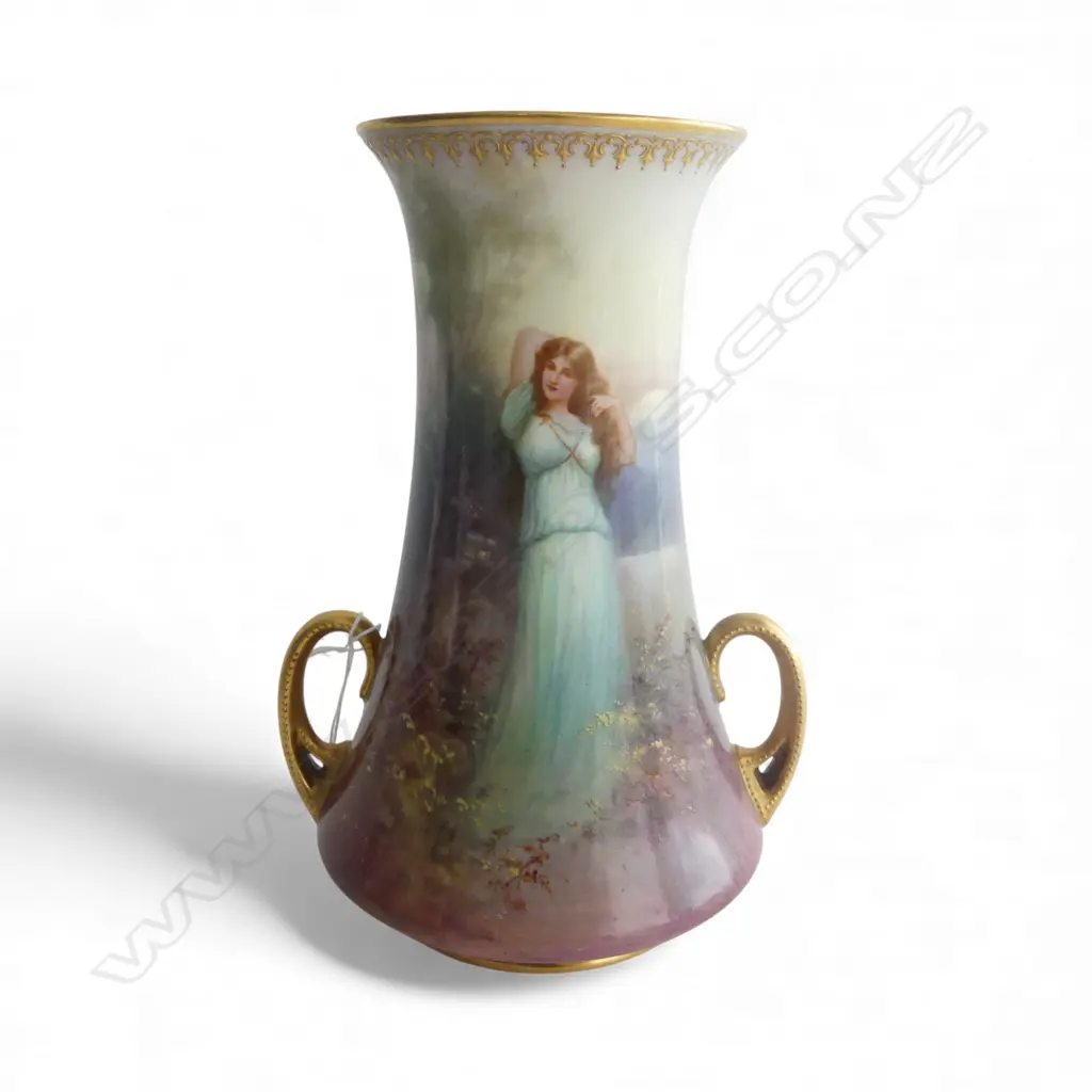 ROYAL DOULTON VASE SIGNED ARTHUR LESLIE H.195mm Image 1++
