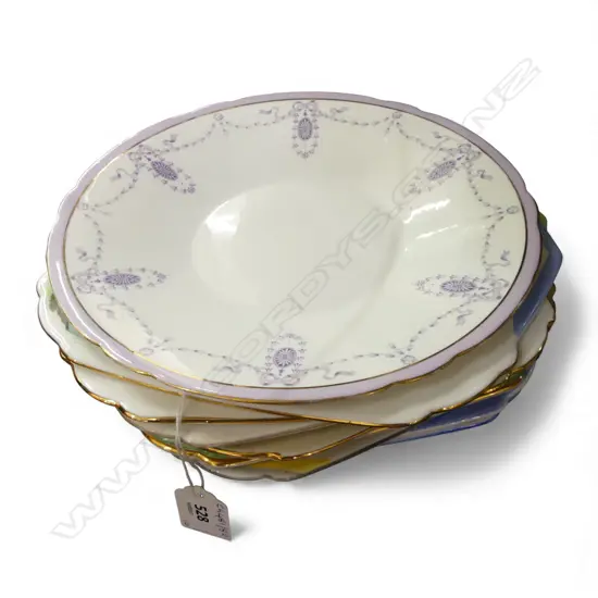 10 SHELLEY CHINA CAKE PLATES MIXED PATS