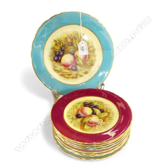 9 ROYAL AYNSLEY PLATES 