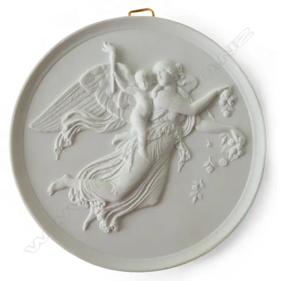 BERTEL THORVALDSEN/ROYAL COPENHAGEN BISCUIT PORCELAIN PLATE 'DAY', c.1975, 152 x 152mm