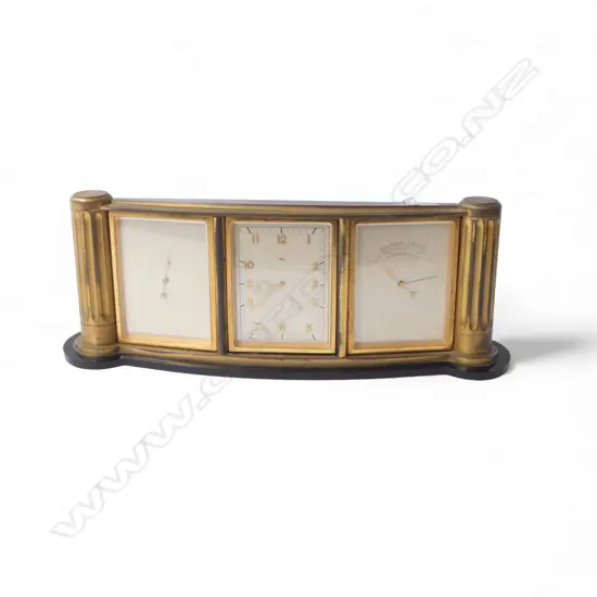 VINTAGE IMHOF WEATHER STATION CLOCK THERMOMETER BAROMETER swiveling faces with guarantee dated 1956 W.330mm