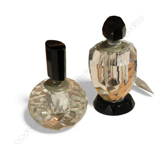 2 CRYSTAL PERFUME BOTTLES H.105mm