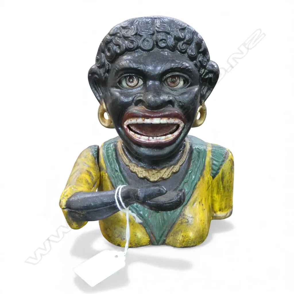 1990's CAST IRON REPRODUCTION 'DINAH' MONEY BANK Image 1++