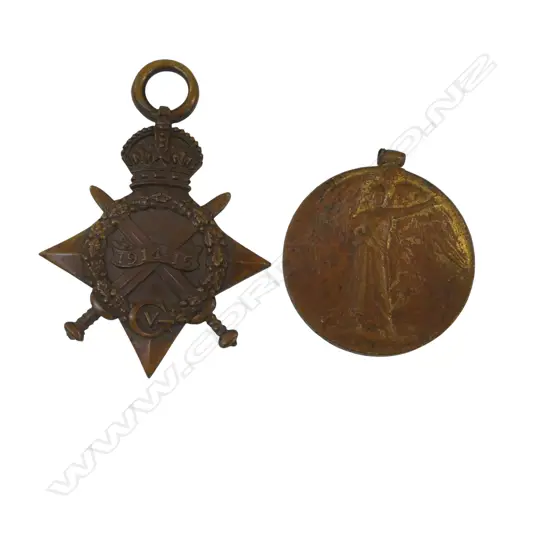 WWI 1914-15 STAR & VICTORY MEDALS TO PTE J. MCCULLOH A.S.C.