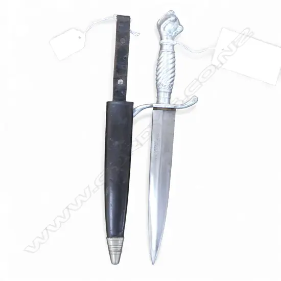 GERMAN DAGGER & LEATHER SCABBARD L.270mm