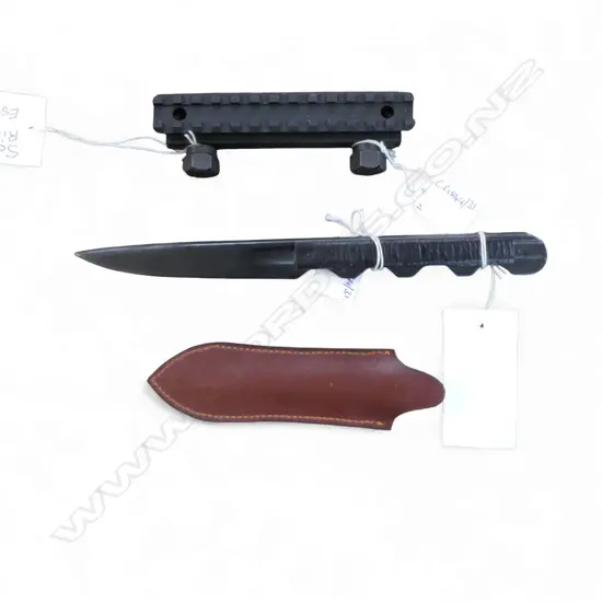 CUSTOM MADE BOOT KNIFE L.250mm + SCOPE RISER GUN MOUNT L.135mm