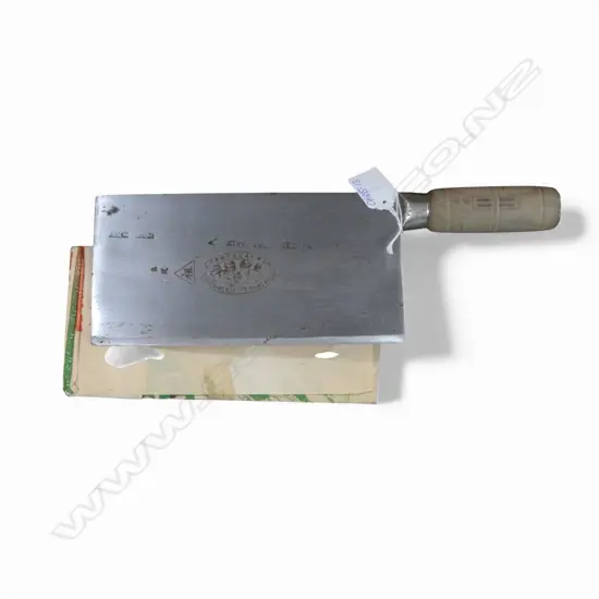 VINTAGE HONG KONG CLEAVER 'HO CHING KEE LEE SHING KEE' wood handle. L.330mm