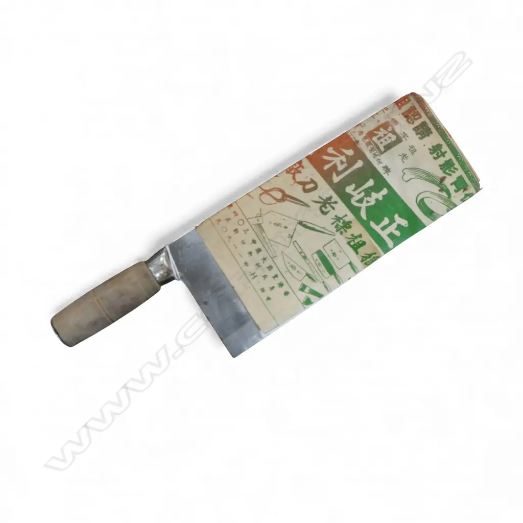 VINTAGE HONG KONG CLEAVER 'HO CHING KEE LEE SHING KEE' wood handle. L.330mm Image 1++