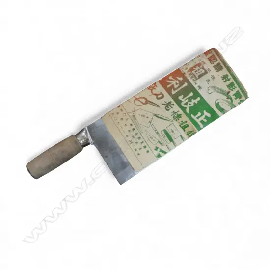 VINTAGE HONG KONG CLEAVER 'HO CHING KEE LEE SHING KEE' wood handle. L.330mm