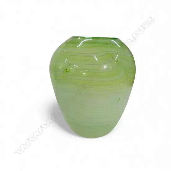 N.Z. ART GLASS VASE inscribed to base, dated '95, maker indistinct H.180mm