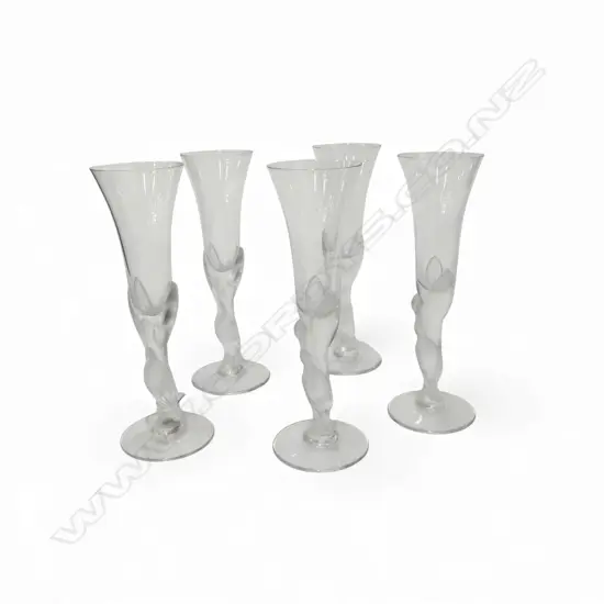5 FABERGE LIQUEUR GLASSES, H.180mm