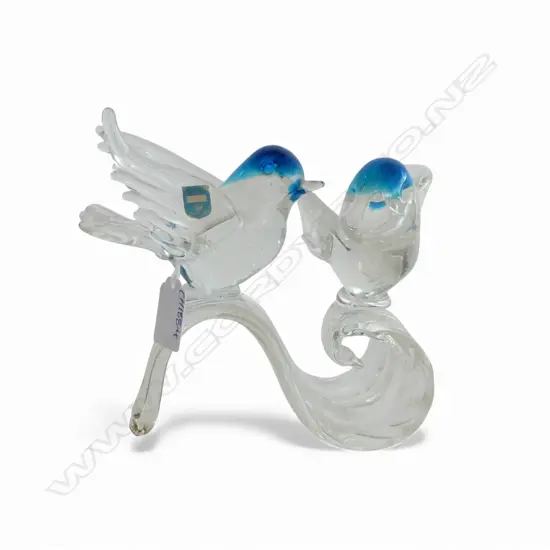 MURANO GLASS TWO BIRDS ORNAMENT H.165mm