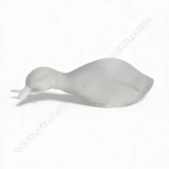 VINTAGE FRENCH BACCARAT FROSTED CRYSTAL DUCKLING, etched mark to base, H.40 x 130mm