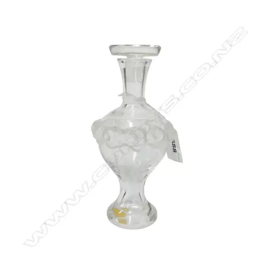 LALIQUE MARTINE PERFUME BOTTLE w LABEL, SIGNED, H.143mm