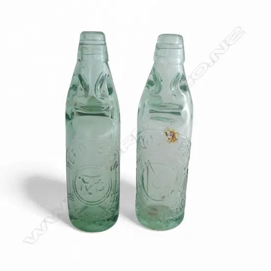 2 VINTAGE GLASS BOTTLES H.240mm