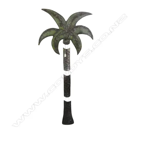 LG MORRIS & JAMES CERAMIC PALM WALL ART SCULPTURE H.1450mm, W.680mm