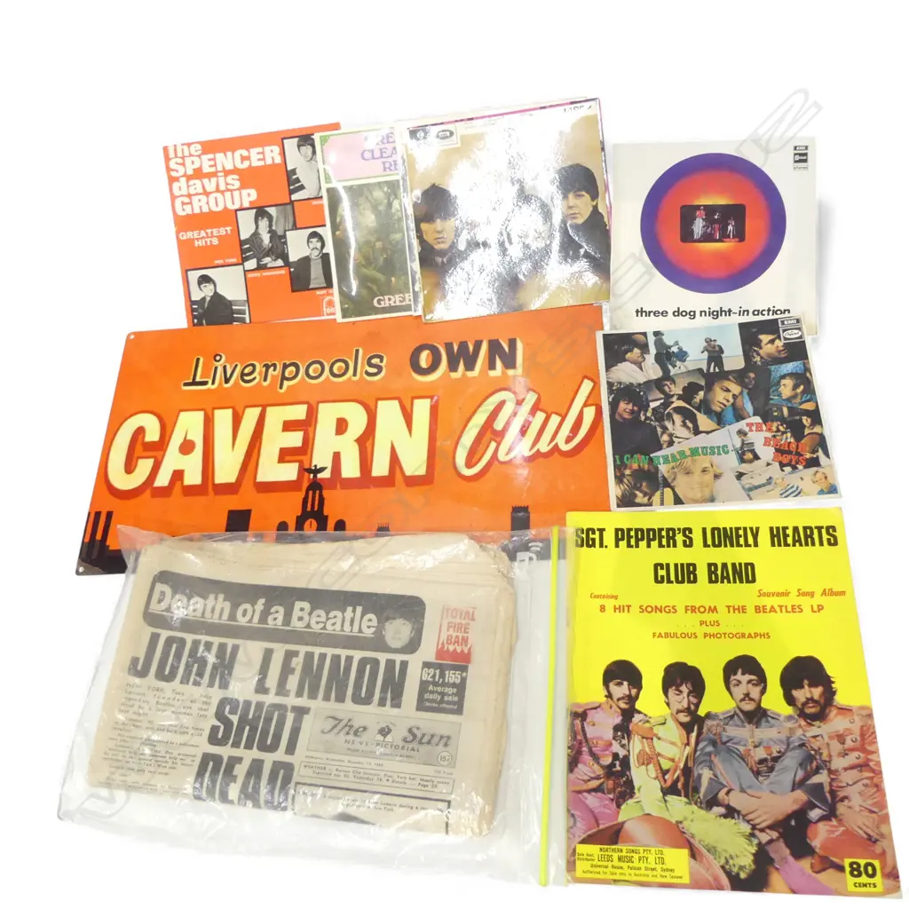  POP MUSIC EPHEMERA INCL JOHN LENNON ASSASSINATION ISSUE NEWSPAPER + PIC SLEEVE’S etc Image 1++