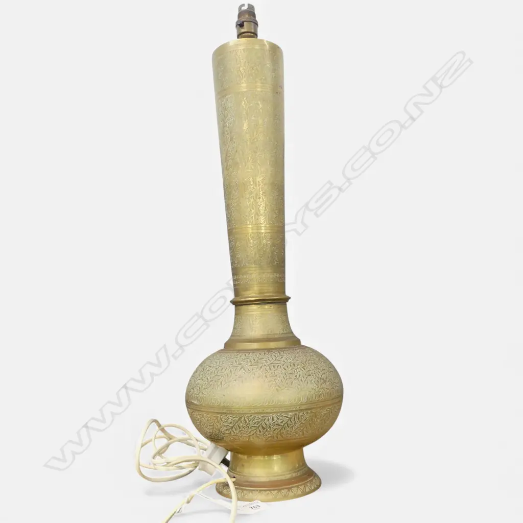 INDIAN BRASS TABLE LAMP, BASE ONLY H.630mm Image 1++