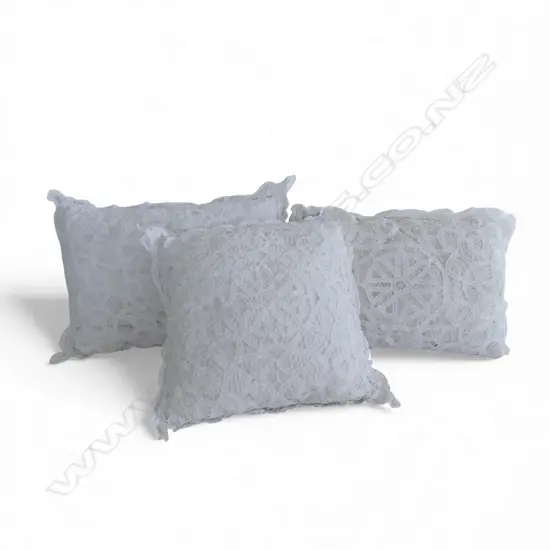 3 LACE COVERED CUSHIONS