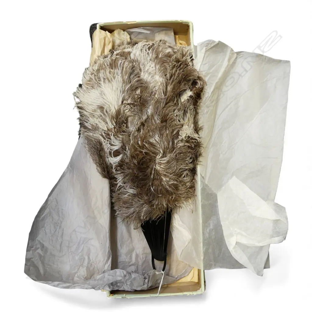 OSTRICH FEATHER AND FAUX TORTOISESHELL FAN Image 1++