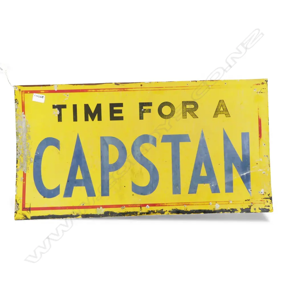 VINTAGE METAL ADVERTISING SIGN 'TIME FOR A CAPSTAN' 480x915mm Image 1++