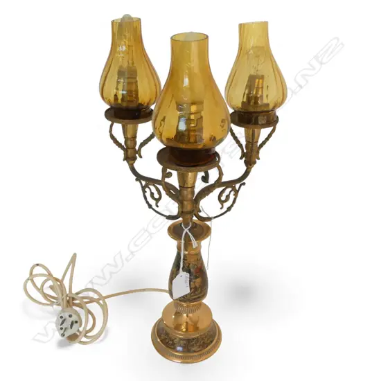 VINTAGE 3 ARM TABLE LAMP H.480mm