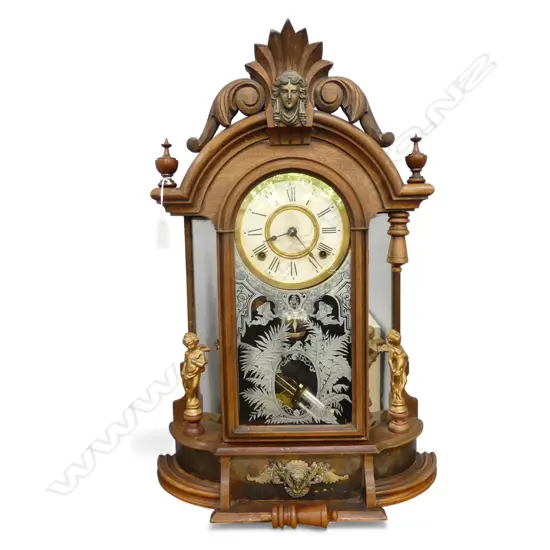 ANTIQUE AMERICAN ANSONIA MANTLE CLOCK H.610mm