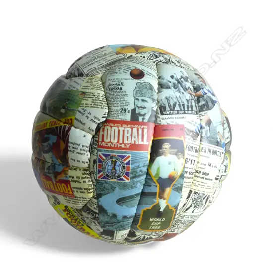 SOCCER / FOOTBALL PRINTED w. VINTAGE CHARLIE BUCHAN IMAGES 200mm dia