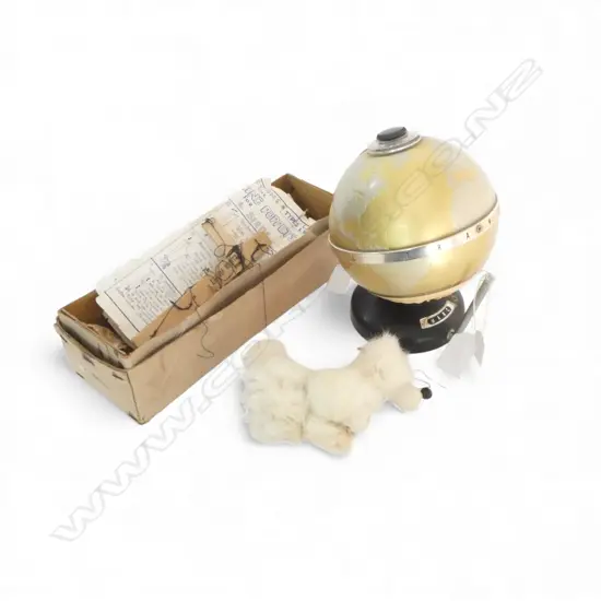 VINTAGE GLOBE FORM RADIO + VINTAGE FINGER PUPPETS