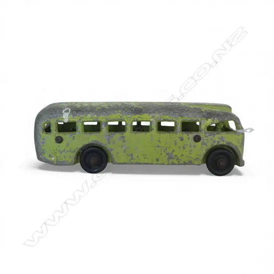 FUN HO! VINTAGE BUS lime green with black wheels. Paint showing some wear. L.260mm