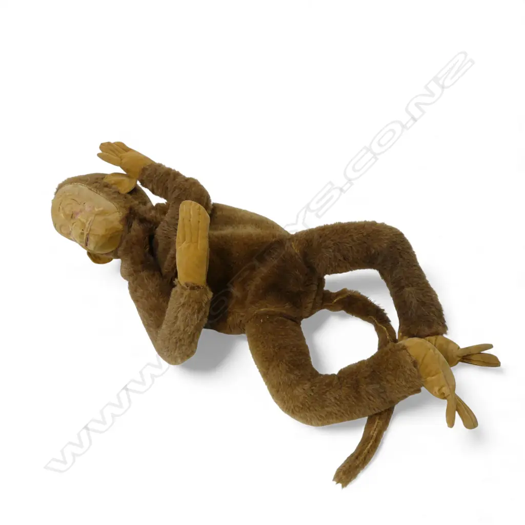 VINTAGE MERRYTHOUGHT MONKEY PYJAMA CASE zip to back label to foot. L.650mm Image 1++