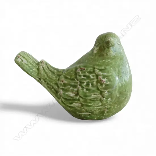 GREEN GLAZED BIRD H.145mm