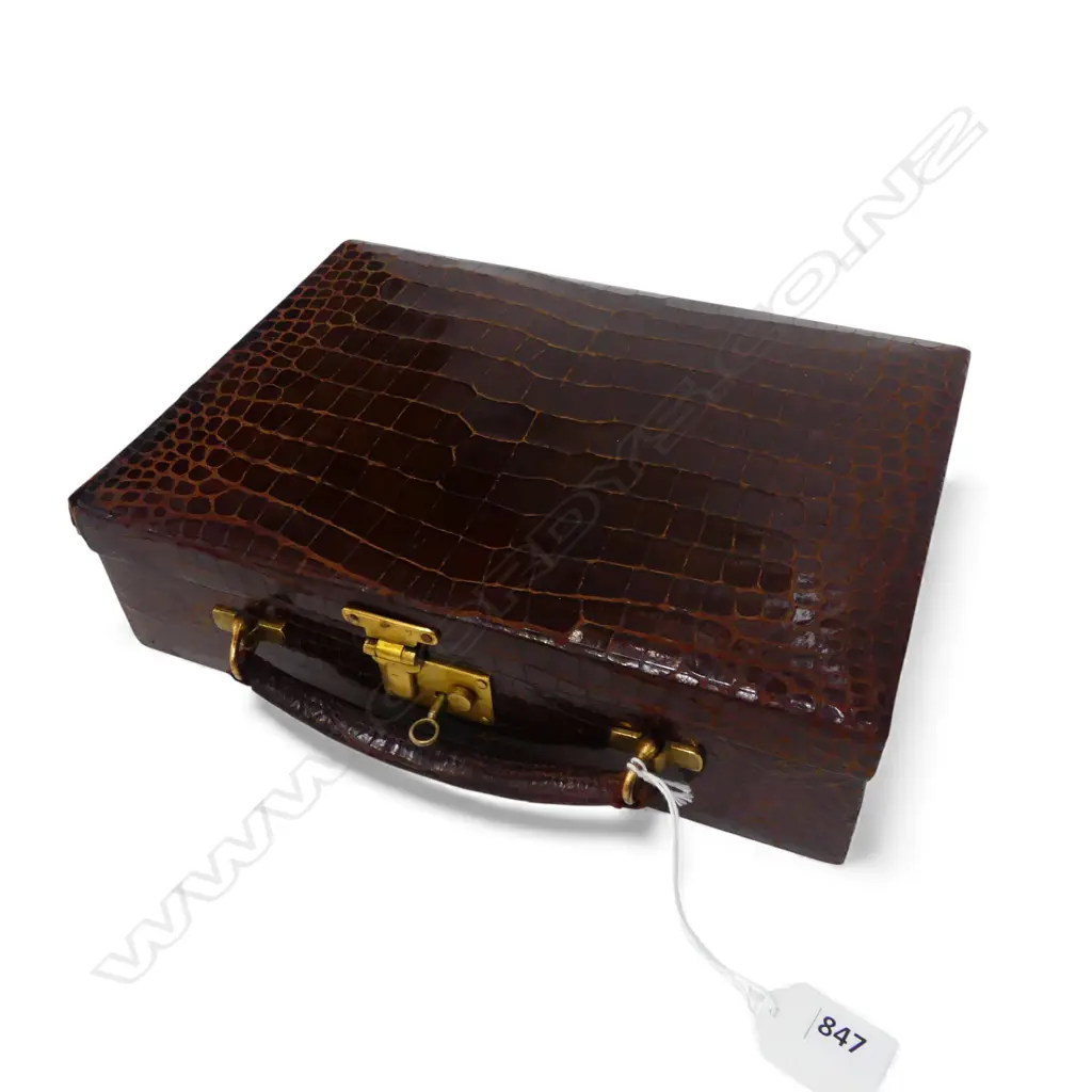 CROCODILE SKIN JEWELLERY CASE W.260mm Image 1++