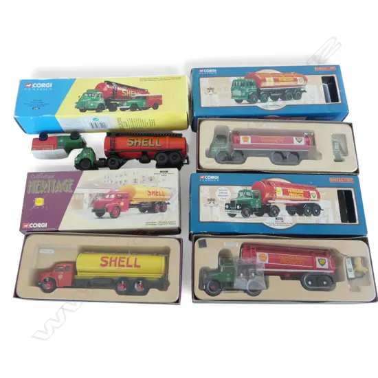 4 BOXED VINTAGE CORGI CLASSICS 'SHELL' TANKER MODELS
