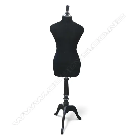ADJUSTABLE BLACK VELVET MANNEQUIN H.1500mm