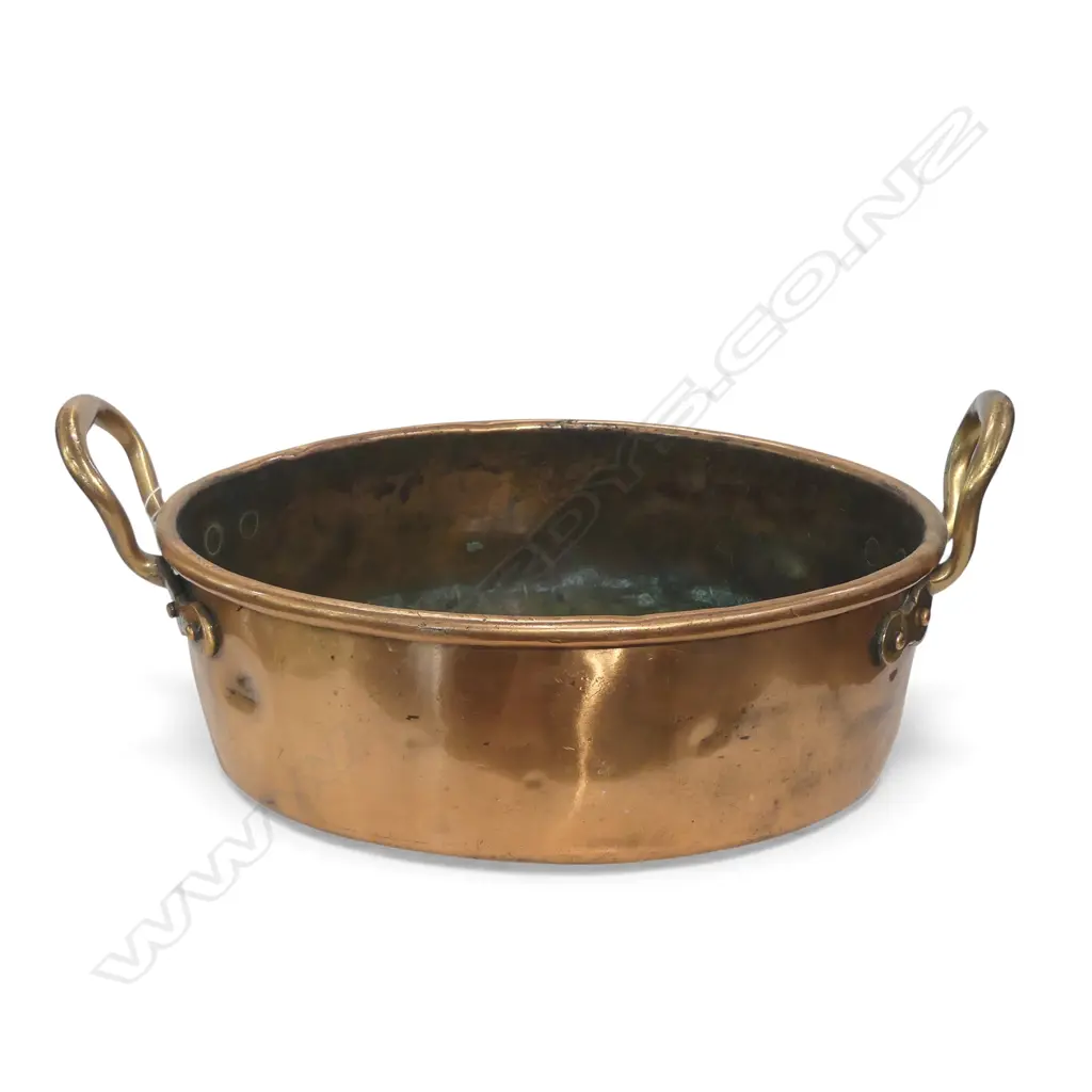 OLD COPPER JAM PAN 325mm dia Image 1++